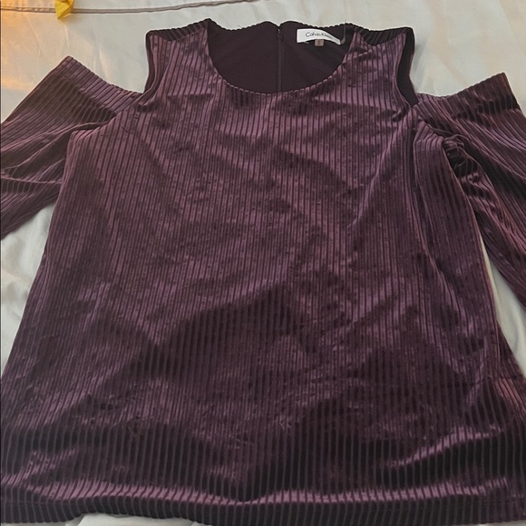 Calvin Klein Deep Purple Velvet Blouse - Picture 1 of 3